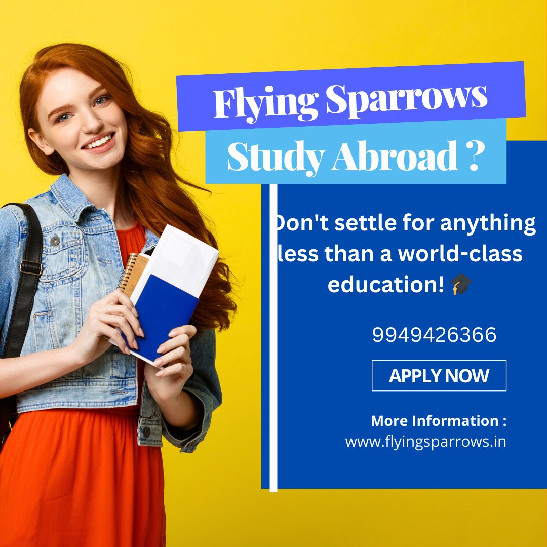Flying sparrows - Abroad Education Consultancy- Study in Australia 

#StudyInAustralia #EducationFair #DreamBigStudyAbroad #WorldClassEducation #OpportunitiesUnlimited #UnleashYourPotential #TopRankedUniversities #GlobalEducation #TransformativeJourney
