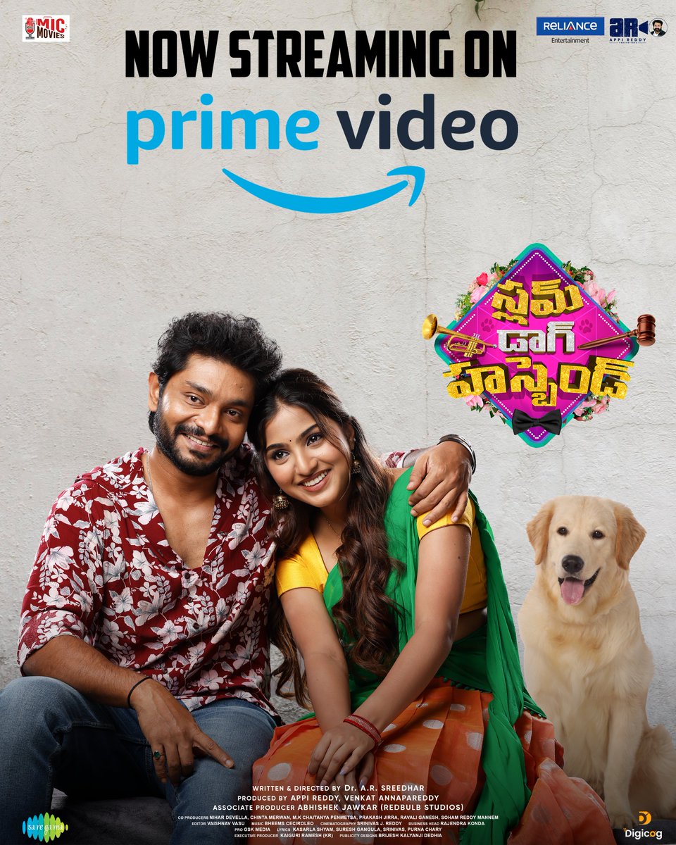Productionno04's tweet photo. #SlumDogHusband is the perfect choice for an entertaining evening! Watch now on @PrimeVideo

#WatchNow

▶️ - https://t.co/YiCs45PmC1

@SanjayROfficial @Pranavimanukon2 @actorbrahmaji @ar_sreedhar @Appireddya
@Mic_Movies @RelianceEnt @kvrajendra @GskMedia_PR @saregamasouth https://t.co/UwwCpGF89R