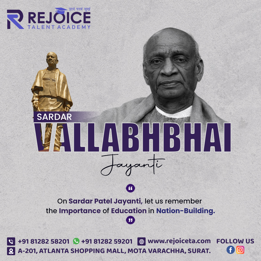 RejoiceTa56813's tweet image. On Sardar Patel Jayanti, let us commemorate the significance of education in the process of nation-building.📚🇮🇳
.
.
.
#SardarPatelJayanti #EducationForProgress #NationBuilding #RejoiceAcademy #AIExperts #MLExperts #ITJobs #DigitalSkillsTraining