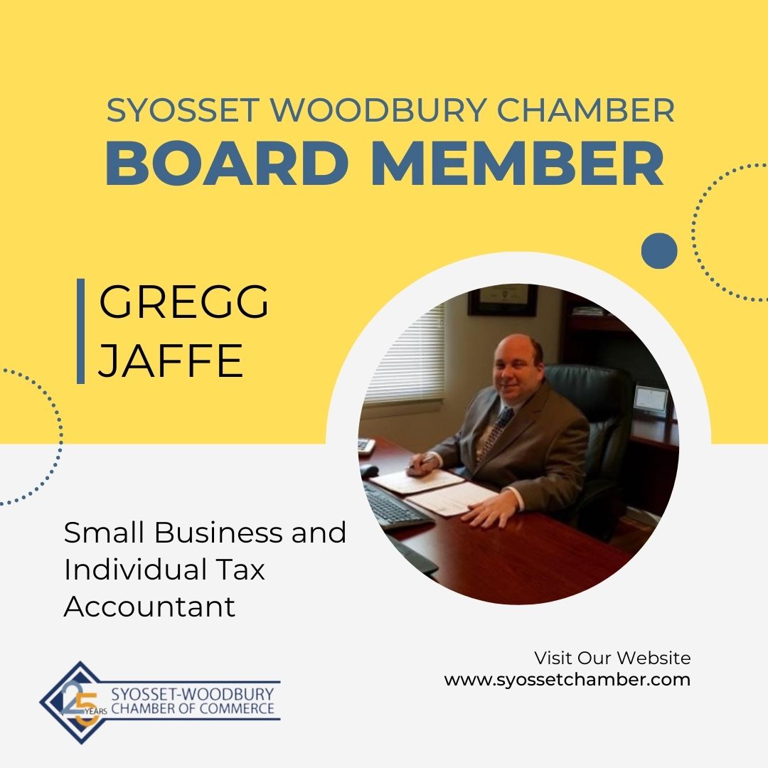 Gregg Jaffe boasts 25+ years of tax and accounting expertise, catering to diverse middle and small-market companies, including real estate, professional services, and more. 

#Accounting #SmallBusinessAccounting #LongIslandNY #LongIslandAccountant #SyossetChamber #SyossetNY