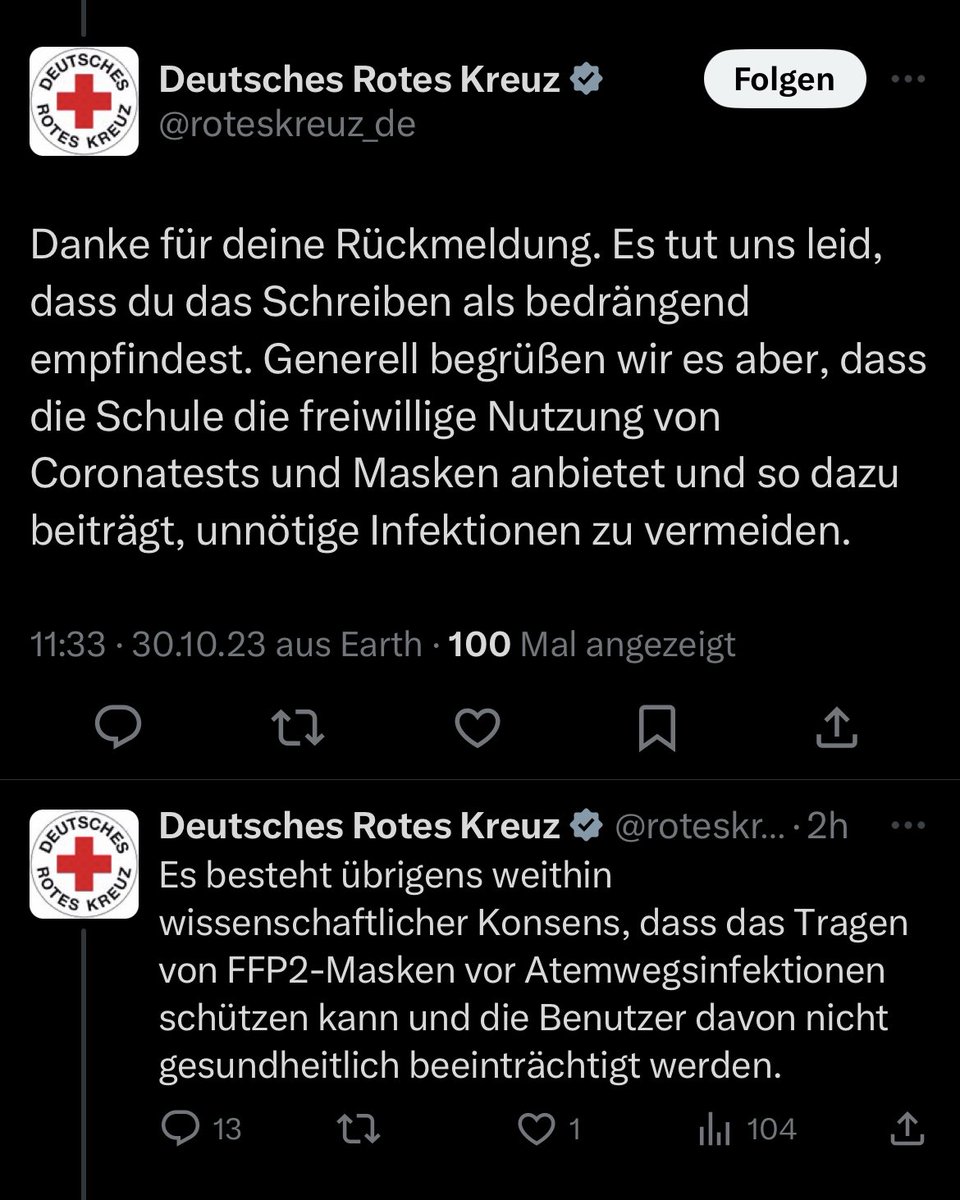 derliebeMichi's tweet photo. Das @roteskreuz_de ist weiterhin der Ansicht, dass auch in 2023 FFP2 Masken bei Kindern in der OGS ein probates und gutes Mittel ist, Corona Infektion zu verhindern.

#LostInInfection https://t.co/bhdhIYxxjE