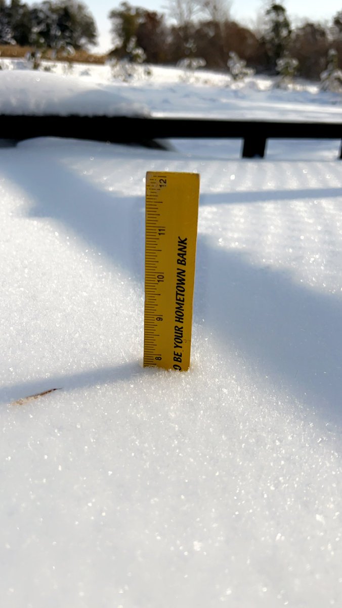 This is a picture from Sunday afternoon of the snow total on a utility trailer that was parked in my yard.  Considering that the first couple inches melted, I’m guessing our totals were in the 10-12” range. Too early…
