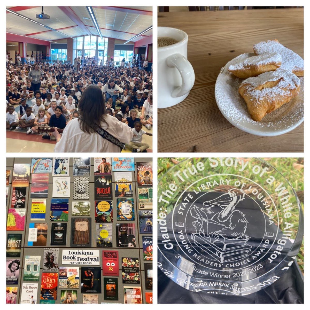 Home from 6 days in Louisiana celebrating books! CLAUDE was feted as winner of the Young Readers Award. But the real reward was getting to visit 8 schools and libraries in New Orleans and Baton Rouge. Thank you, Louisiana! ❤️ @LBFbooks @StormLiterary @jennifermpotter @LABookFest