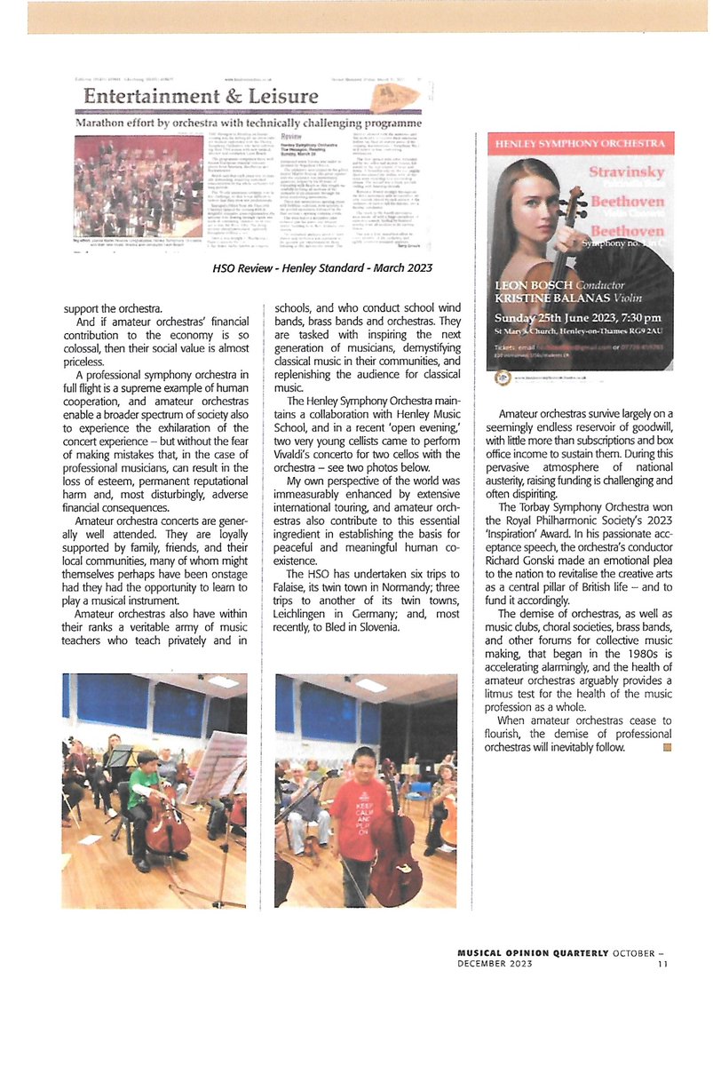 Amateur Orchestras: can classical music survive without them? Interest in my Musical Opinion feature has been overwhelming. See pages 2, 3 and 4 here. @fhvln @henleyso @ClassicalMusic_ @classicjacko @TrinityLaban @wrexhamorch @LiverpoolMozart