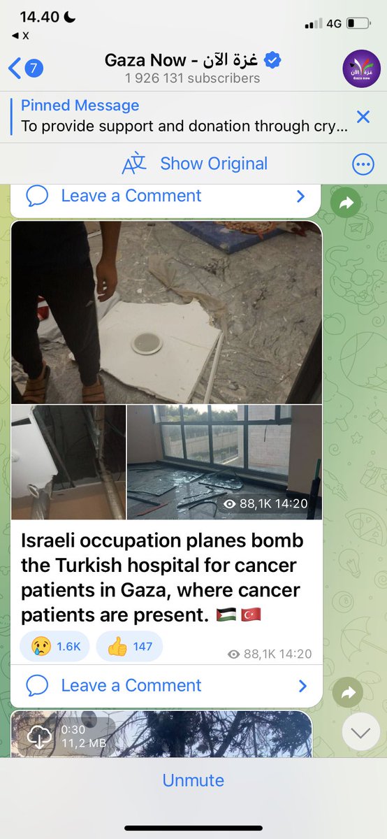 Update as of 14:20; they did it. They bombed the ONLY hospital able to treat cancer patients.