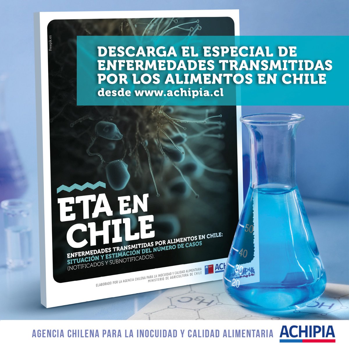 ACHIPIA's tweet photo. Les invitamos a descargar desde https://t.co/ETED6q1FrN o desde https://t.co/0p7RHjX9dW el informe "ETA en Chile. Enfermedades Transmitidas por Alimentos en Chile: situación y estimación del número de casos".  #telodijoachipia #ETA https://t.co/9Dii70p2fw