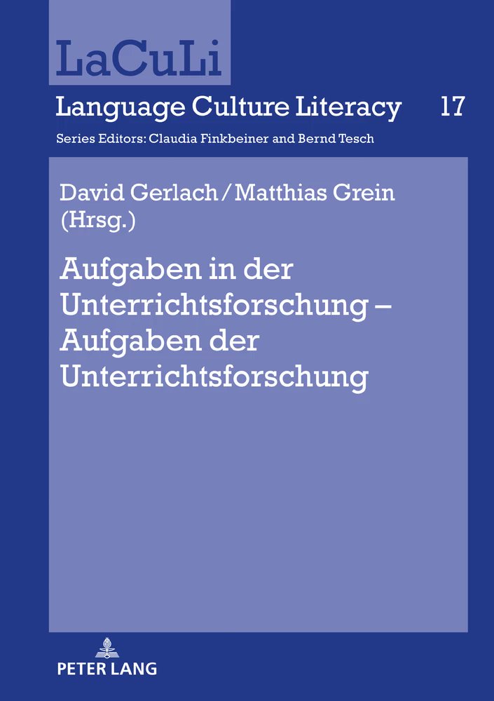 Neuer Sammelband von Matthias Grein und mir zu Ehren von Bernd Tesch und seiner Arbeit: "Aufgaben in der Unterrichtsforschung – Aufgaben der Unterrichtsforschung" -> peterlang.com/document/13486… #fremdsprachenforschung #fremdsprachendidaktik #unterrichtsforschung