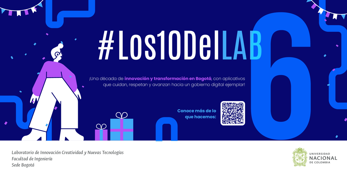 Lab101UNAL's tweet photo. #Aniversario LAB101 🌟, una década forjando el futuro digital de #Bogotá. Aplicativos móviles que protegen, abrazan la memoria histórica y construyen un gobierno digital más humano 🏙💖. #Los10DelLAB https://t.co/radN9n9B02