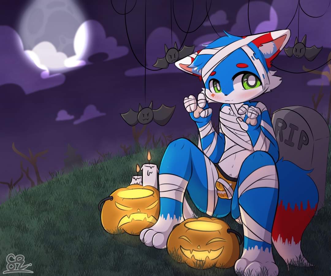 Ch4rtM4r's tweet photo. Ah.... HAPPY HALLOWEEN​🎃🎃🎃

Boo👻 Ah You're afraid me...Right???

Art by:@ChojiTheFox https://t.co/sgJBTvMcVv