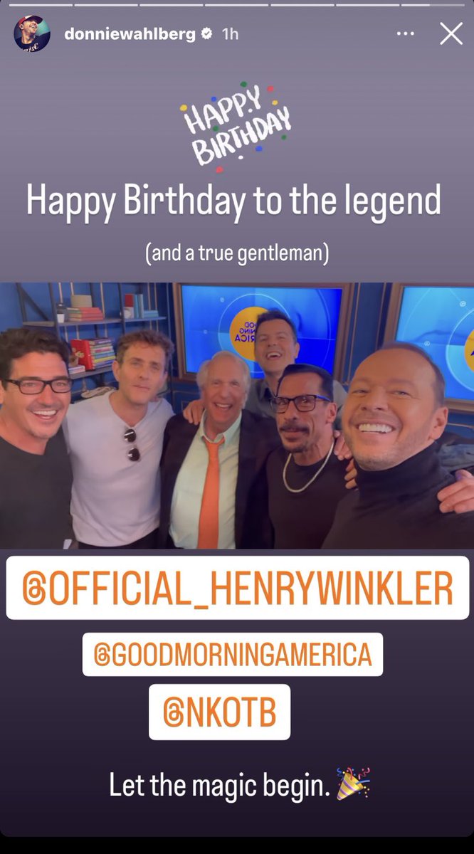 Stephanie La Scala (@lascala9903) on Twitter photo Happy Birthday <a href="/hwinkler4real/">Henry Winkler</a> 🎈🎈🎁🎁🎂🎂 and Happy announcement day <a href="/NKOTB/">New Kids on the Block</a> <a href="/GMA/">Good Morning America</a> Love you all!❤️❤️❤️❤️❤️❤️🎉🎉 Happy Birthday <a href="/hwinkler4real/">Henry Winkler</a> 🎈🎈🎁🎁🎂🎂 and Happy announcement day <a href="/NKOTB/">New Kids on the Block</a> <a href="/GMA/">Good Morning America</a> Love you all!❤️❤️❤️❤️❤️❤️🎉🎉