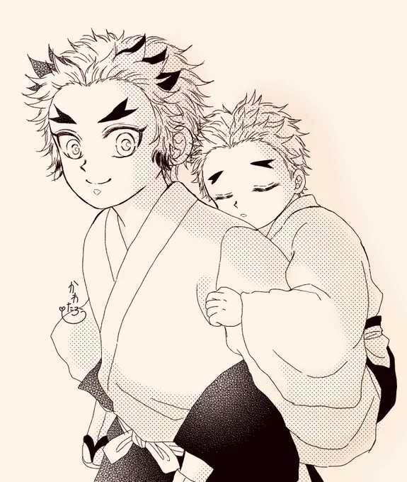 来月のイベで展示する漫画の一コマ☺️実際はコマの関係でだいぶ小さい扱い。そういえば幼い頃の兄弟って描いたのは初めてだなぁ 