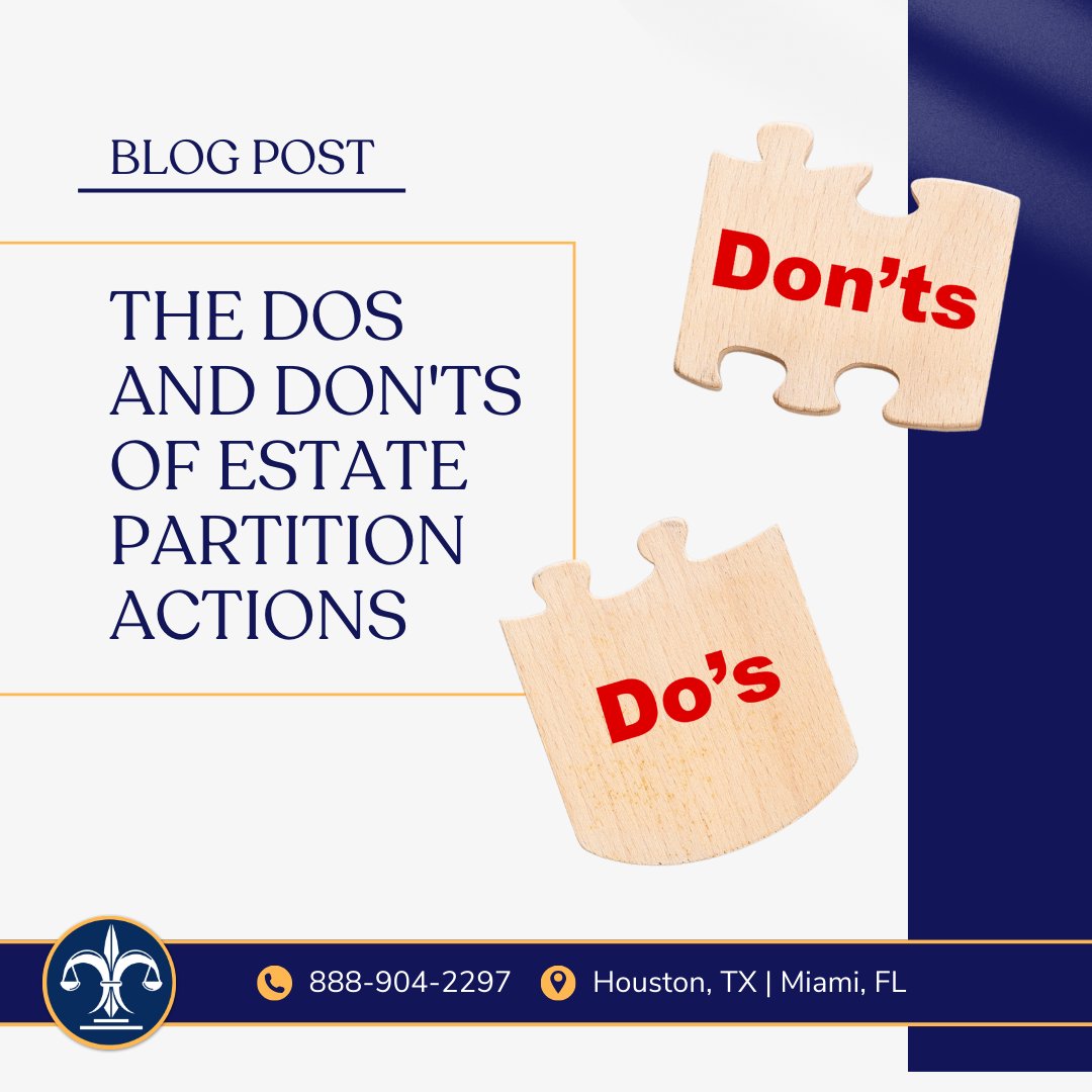 trustedesquire's tweet image. Learn the dos and don&apos;ts of estate partition actions for property ownership. Get insights from Fleurinord Law, PLLC. 🏡⚖️ #EstatePlanning #PropertyPartition