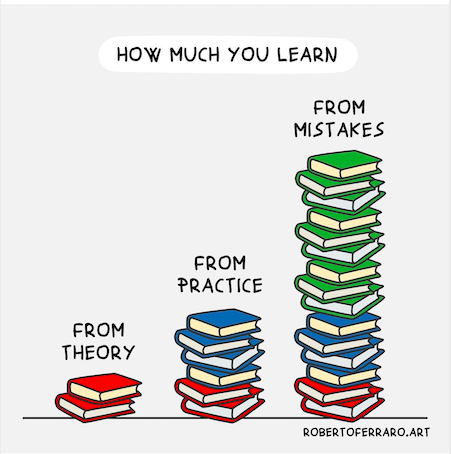 Mistakes are the evidence of effort and experimentation. When we learn from them, they become valuable lessons👍
