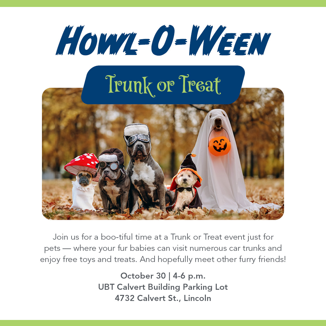 Today's the day! We can't wait to see you and your furry friends at our Howl-O-Ween Trunk or Treat from 4-6 p.m. See you there! 🎃🐈🐕 P.S. Make sure your four-legged friends are leashed up for a tail-wagging good time!