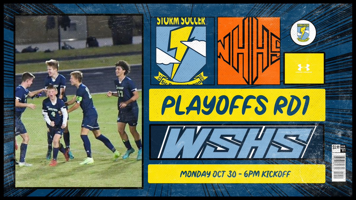 FOR THE FIRST TIME IN HISTORY- GLORY, GLORY, STORM UNITED, GLORY, GLORY, STORM UNITED, GLORY, GLORY, STORM UNITED, AND THE BOLTS GO MARCHING ON, ON, ON! STORM SOCCER WELCOMES NEW HANOVER TO THE EYE FOR THE FIRST ROUND OF THE NCHSAA PLAYOFFS!