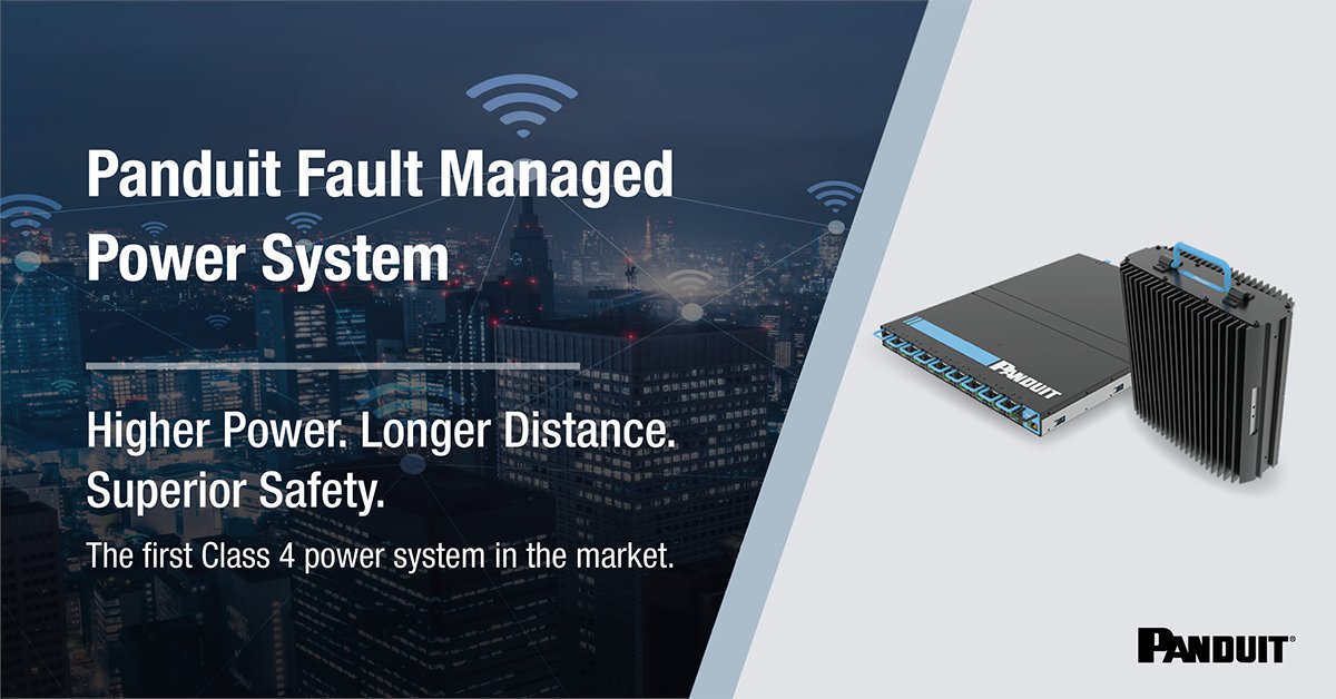 Panduit's tweet image. 📢 Introducing Panduit Fault Managed Power System, a safe, efficient, &amp;amp; reliable remote power delivery system that will go the distance. Panduit #FMPS is the first to comply with new UL-Standard 1400-1 known as #Class4Power. 

Learn more 🔗 pandu.it/3SkSOQT