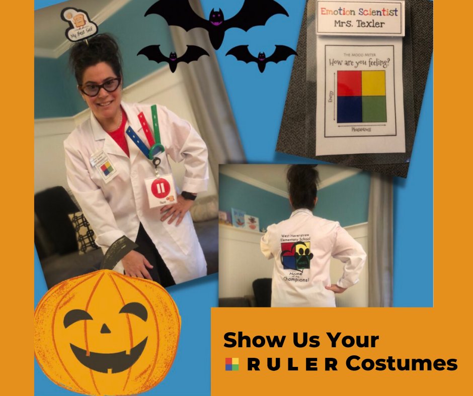 Are you planning a RULER-themed Halloween costume for tomorrow? 🎃 We want to see them! Whether you're a human Mood Meter, emotion scientist, or a life-sized Meta, tag us in your post or DM us your photos. @rubysneakers