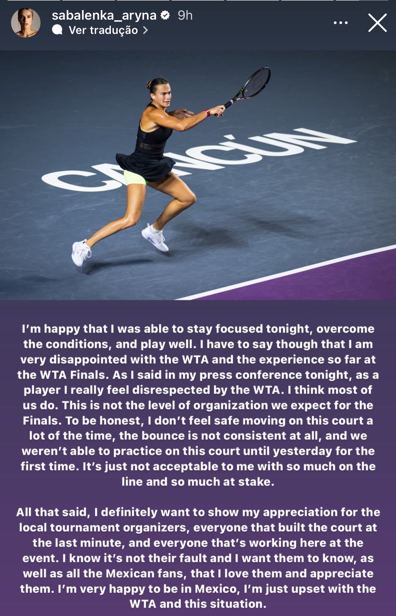 José Morgado on X: WTA #1 has some words about WTA's biggest