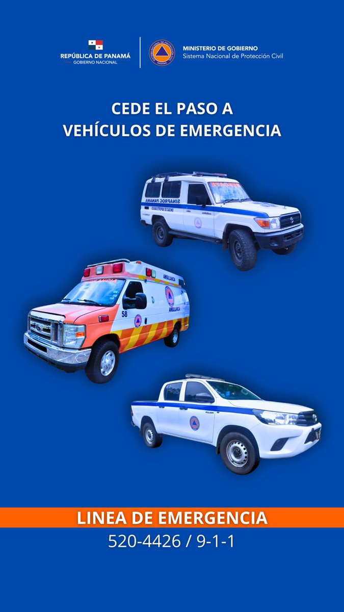 #LaPrevenciónSalvaVidas 🚨Ceda el paso a nuestros vehículos de emergencias : ⬇️