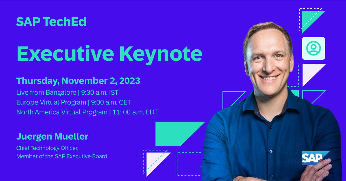 Embrace the future at #SAPTechEd! 🤖 
Discover how Generative AI is transforming businesses - from data privacy to automation, we'll cover it all in this year's executive keynote! Tune in for real-world examples of innovation with CTO, Juergen Mueller. imsap.co/6012uccAp