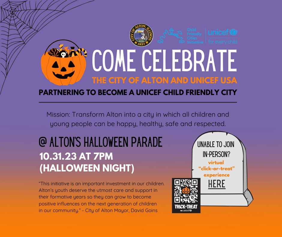 This week is an important week for our work in Alton, as it is is the official launch of the Alton Child Friendly Cities initiative! We are so excited for the kickoff at the halloween parade tomorrow!