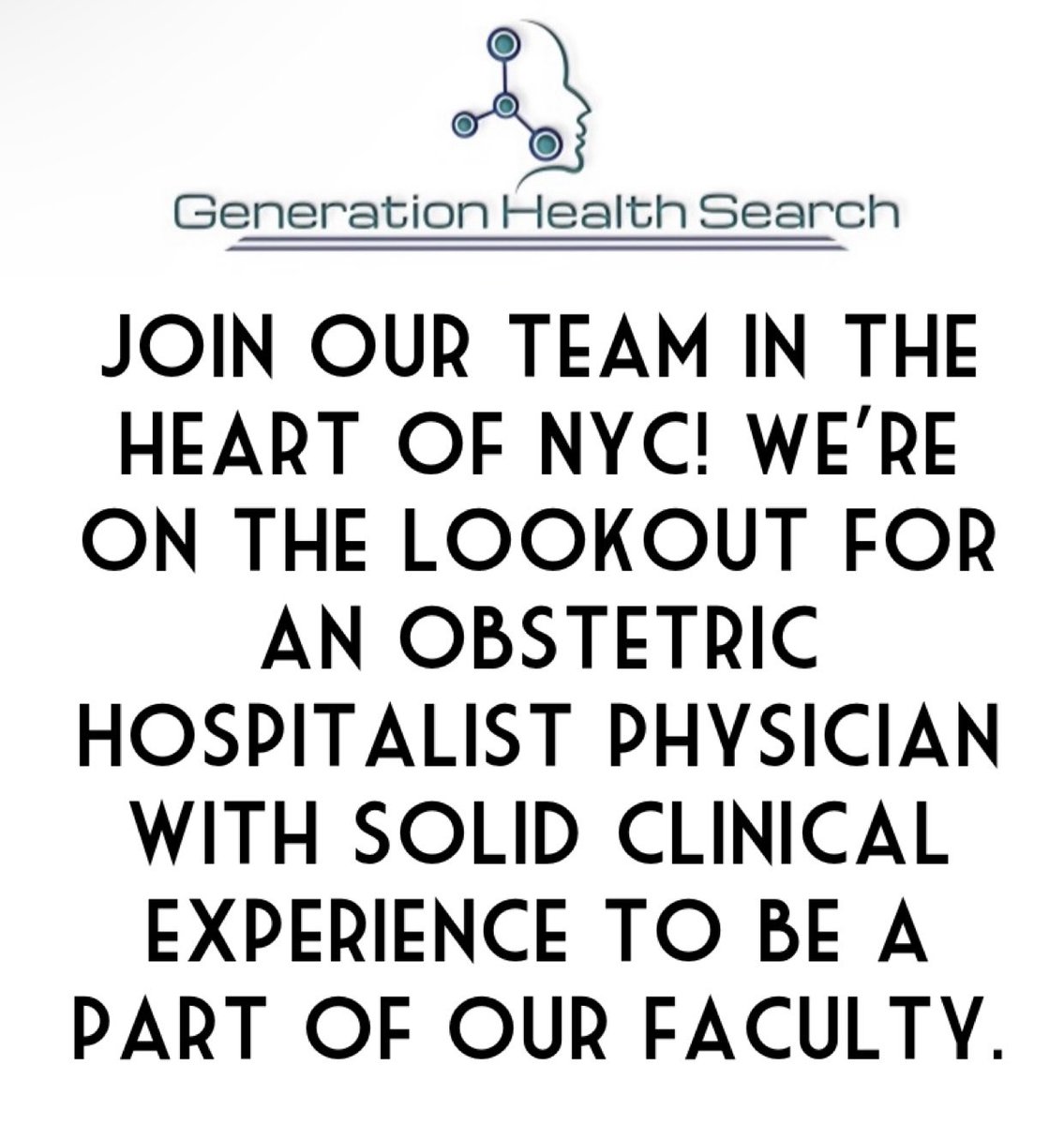 The Dept. of Obstetrics & Gynecology seeks a full-time Obstetric Hospitalist Physician. 🩺 Join us in delivering exceptional care! #OBGYN #Hospitalist #PhysicianJob 
Position: Obstetric Hospitalist Physician
📍 Location: Bronx County, NYC
Salary:$305,000-425,000
#GenerationHealth