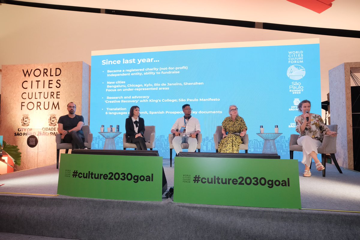 wccforum's tweet photo. 💫Highlights from day 3 #WCCF_Summit. It’s a wrap!

🔮Leaders discussed future challenges and trends in cities from night-time economies to sustainable tourism.

📜We closed with a celebration of the São Paulo Manifesto with 19 city signatories.

Thanks @prefeiturasp for hosting! https://t.co/lZjLkoq1Rg