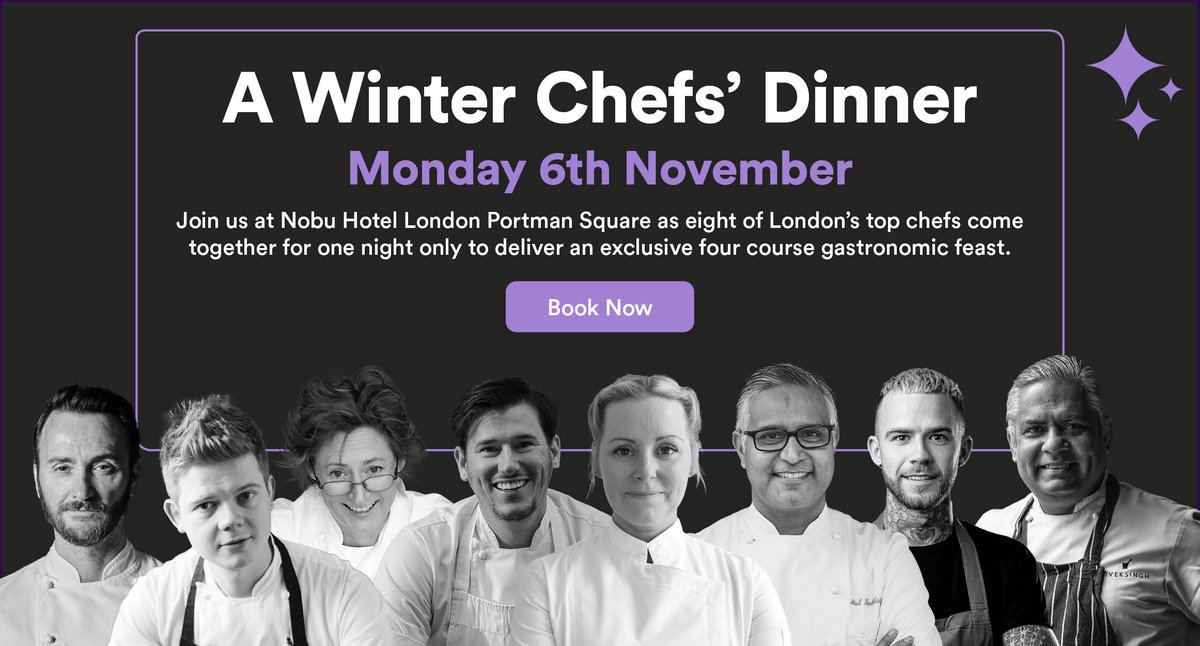 One week today, we will be in the company of greatness at our Winter Chef's Dinner sponsored by @icelandicwater 😍 We can't wait to see you @AHRestaurants @Anahaugh @chefatulkochhar @Claire_Clark @BootonTom @chefviveksingh Ben Murphy & Jason Atherton #wevegotyou