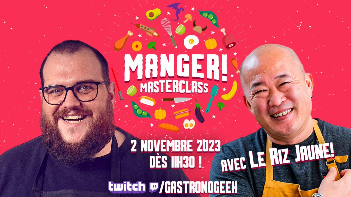 Les amis ! On se donne rendez-vous jeudi dès 11h30 sur ma chaîne Twitch pour MANGER ! avec <a href="/lerizjaune/">le riz jaune</a> ! On a hâte de cette émission ! On compte sur vous pour être présent !