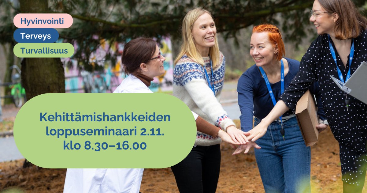 Tervetuloa seuraamaan kehittämishankkeidemme (#TulSote &amp; #TulKoti) loppuseminaarin livelähetystä torstaina 2.11. klo 8.30–16.00 #hyvaks 
🔵 Päivän ohjelma: hyvaks.fi/tapahtumat/kes…
🔵Livelähetys Youtubessa: youtube.com/live/SQ-MPLH2o…