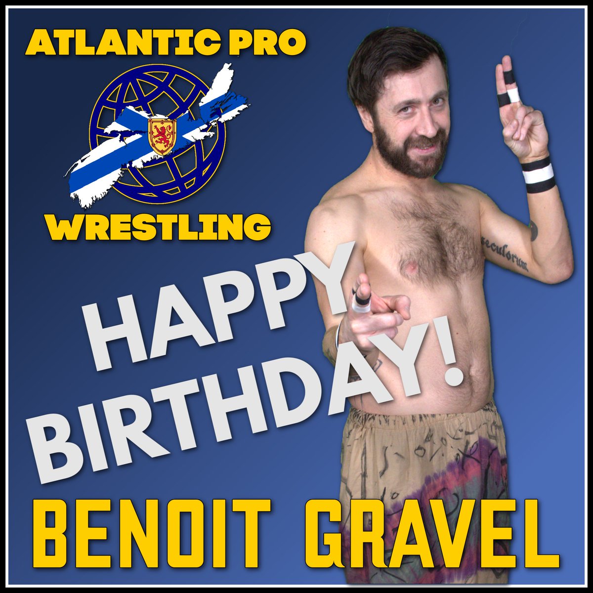 Atlantic Pro Wrestling would like to wish the Yoga Master Benoit Gravel a very happy birthday! 

#prowrestling #indywrestling #supportmaritimewrestling #maritimewrestling #indywrestlingrules #indywrestlers #novascotia