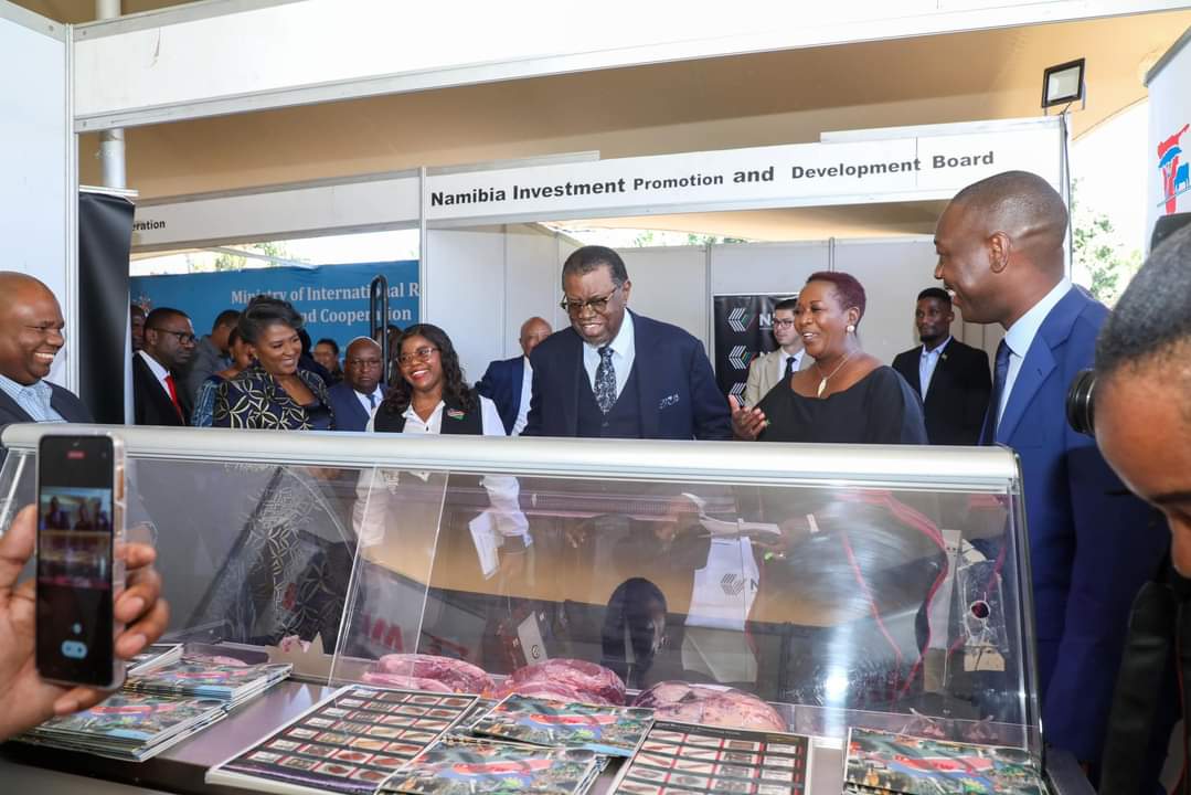 Meatco_Namibia's tweet photo. This morning Meatco exhibited premium primal beef cuts produced straight from free ranging and pasture raised Namibian Cattle. At the Official Opening of the 9th Session of the Heads of Mission Conference taking place from 30 October- 03 November 2023. #Meatco4Nam #PremiumBeef https://t.co/W6cN9SRoLI