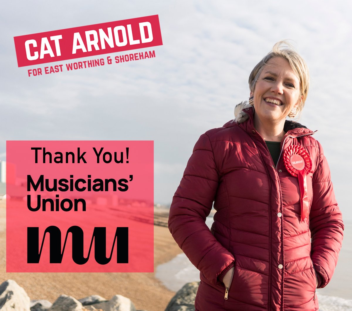 Cat Arnold (@catarnold_) on Twitter photo I'm proud to be endorsed by <a href="/WeAreTheMU/">Musicians' Union</a>! 🎵🌹
With local music venues under threat from rising costs and musical education cut to the bone in our schools - the work of the MU has never been more vital.
#BackCat I'm proud to be endorsed by <a href="/WeAreTheMU/">Musicians' Union</a>! 🎵🌹
With local music venues under threat from rising costs and musical education cut to the bone in our schools - the work of the MU has never been more vital.
#BackCat
