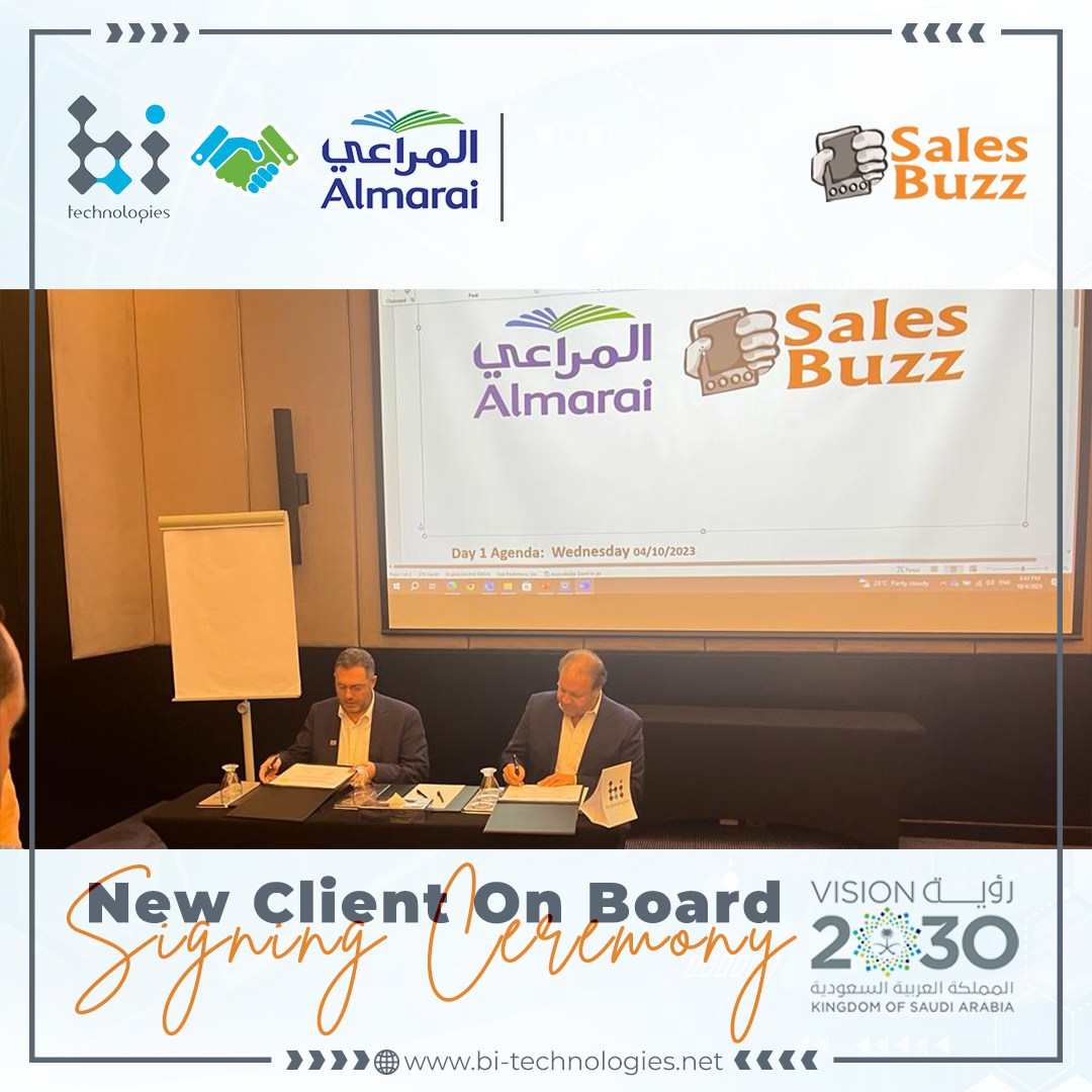 BITechnologies_'s tweet photo. The #SALESBUZZ signing ceremony between BI-Technologies and @almarai  #KSA has been conducted successfully. We celebrated the cooperation that we aim to result in a tangible #impact on-ground soon by combining our #technology roots and diverse #expertise.
#Saudivision2030 https://t.co/yh8HQXRtNE
