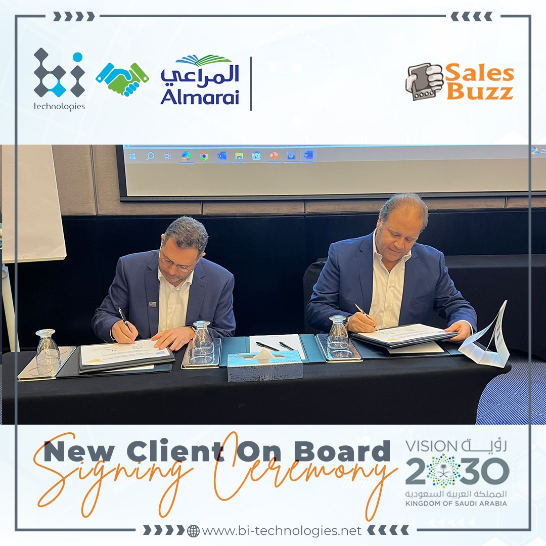 BITechnologies_'s tweet photo. The #SALESBUZZ signing ceremony between BI-Technologies and @almarai  #KSA has been conducted successfully. We celebrated the cooperation that we aim to result in a tangible #impact on-ground soon by combining our #technology roots and diverse #expertise.
#Saudivision2030 https://t.co/yh8HQXRtNE