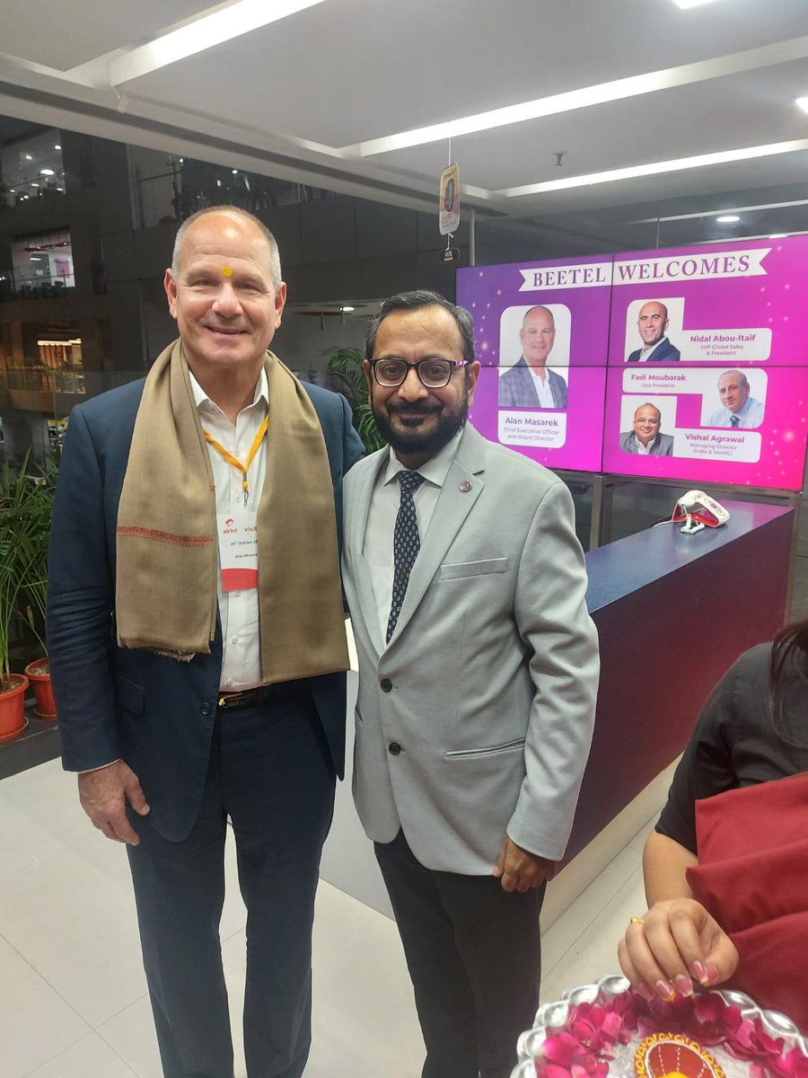 sanjeevc_1809's tweet photo. Honored to host @alanmasarek, CEO, @Avaya at #Beetel HQ. This meeting was not just another business interaction; it was a testament to the deep-rooted relationship and mutual trust that has grown between our two organizations over the last few years.
#BuildingFuture #Beetel https://t.co/qaFH8tgCUB