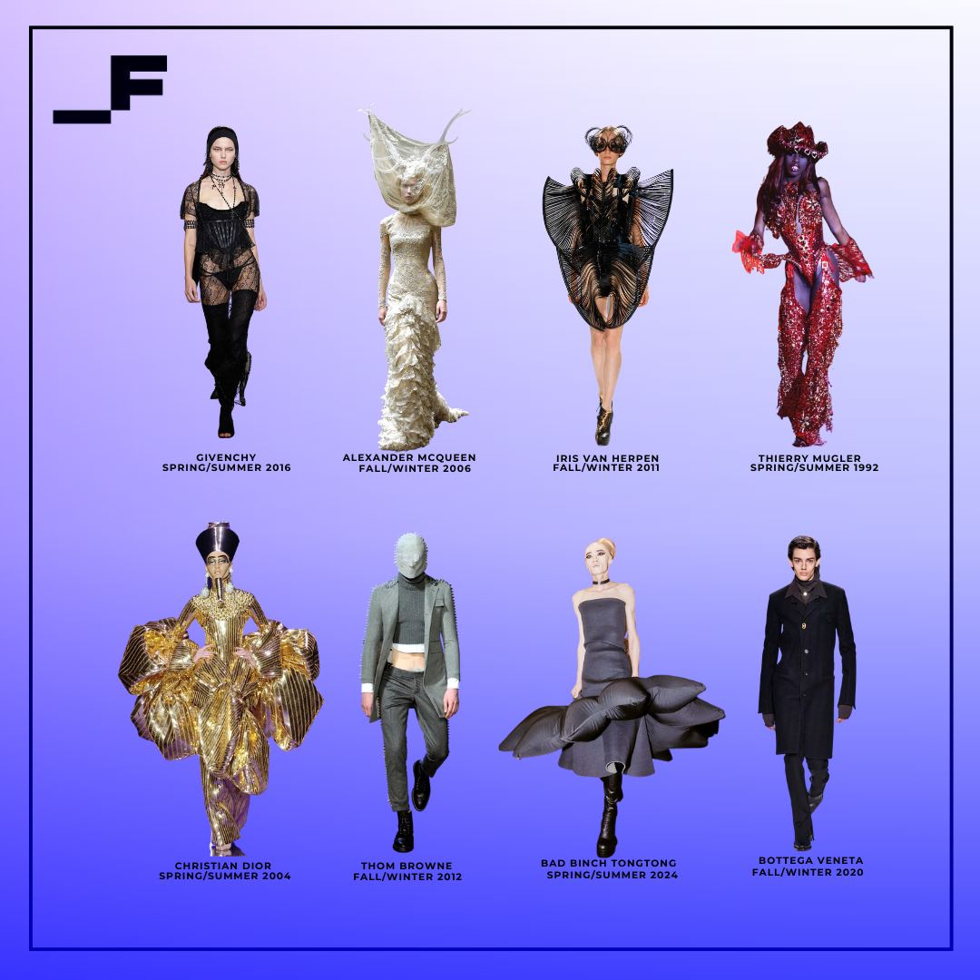 Futugoapp's tweet photo. Unearth the ghostly glam within you this Halloween with spine-tingling runway fashion! Which designer look gives you chills? π»π·οΈπ€ #HalloweenFashion #RunwayRituals #Halloween https://t.co/8biSFjiAVq