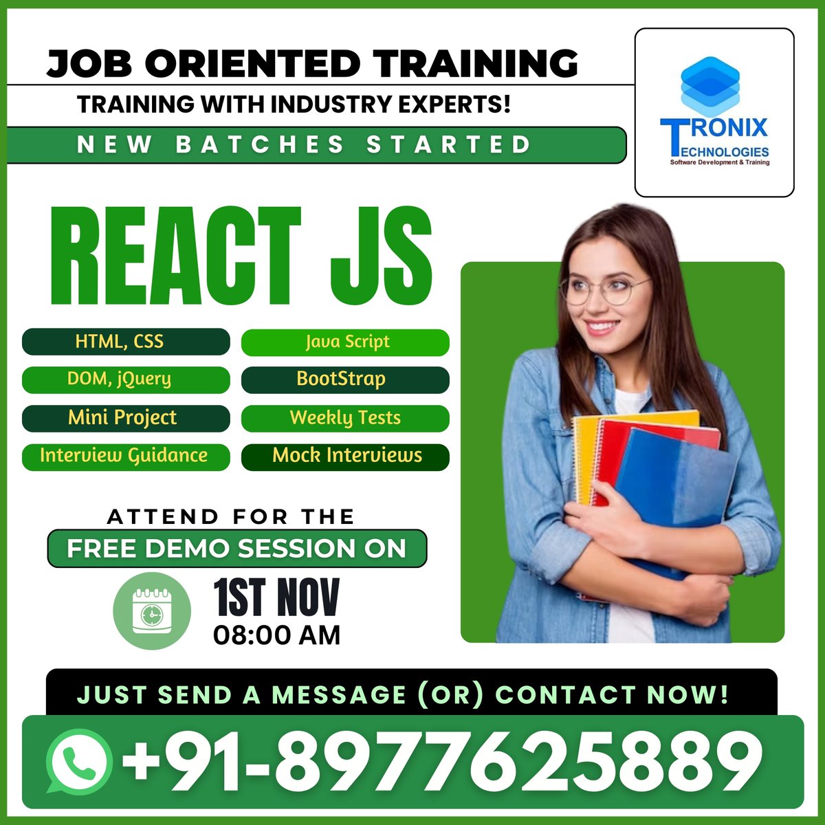 technologi14023's tweet image. Accelerate Your Career with React Js Real-time Training in Tronix technologies.
#ReactJS #reactjsdeveloper #reactjstraining #html #css #javascript #tronixtechnologies #softwaretraininginstitute #education #learining #bestsoftwaretraininginstitute #onlinelearning