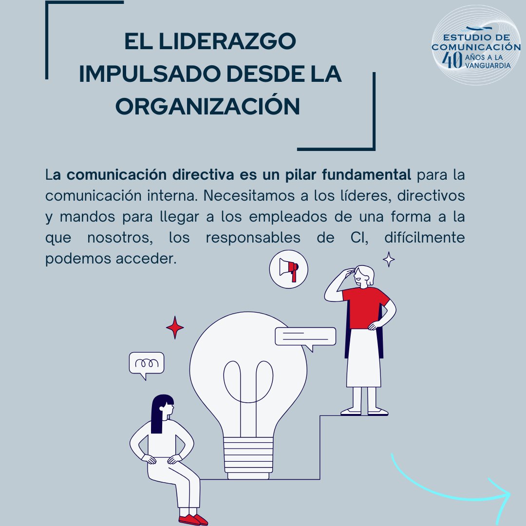 EstComunicacion's tweet photo. 🚀 ¿Cómo podemos impulsar el liderazgo desde la organización? Hoy en los #LunesdeComunicaciónInterna, analizamos la importancia de la comunicación directiva y os presentamos nuestros servicios. https://t.co/fG1JnO8Jw2