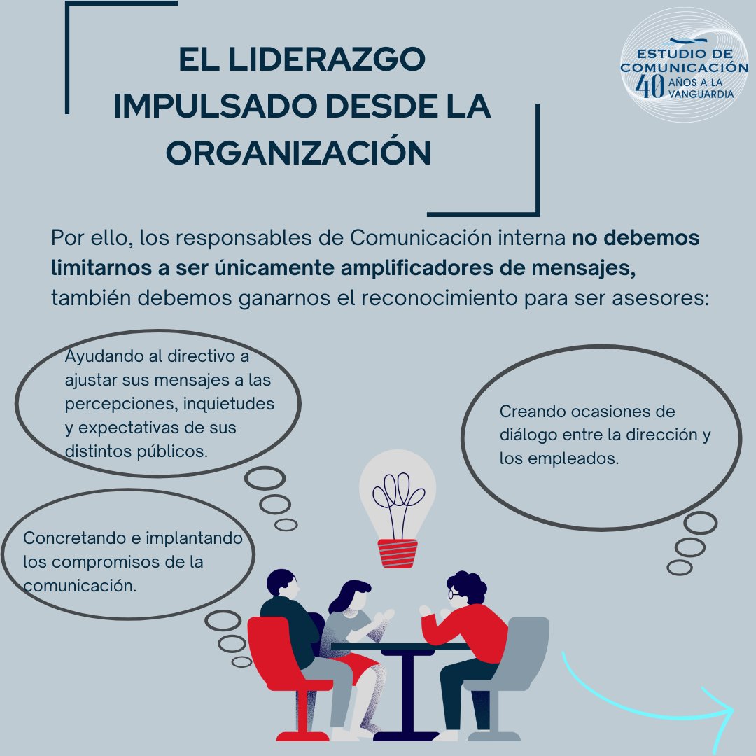EstComunicacion's tweet photo. 🚀 ¿Cómo podemos impulsar el liderazgo desde la organización? Hoy en los #LunesdeComunicaciónInterna, analizamos la importancia de la comunicación directiva y os presentamos nuestros servicios. https://t.co/fG1JnO8Jw2