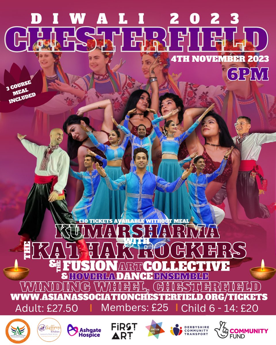 ✨ Only 5 days left until our dazzling Diwali celebrations! 🪔 

Limited seats available for our sumptuous 3-course meal or enjoy the view from our balcony seats for just £10 per person. Secure your spot at asianassociationchesterfield.org/tickets and let's make this Diwali unforgettable!