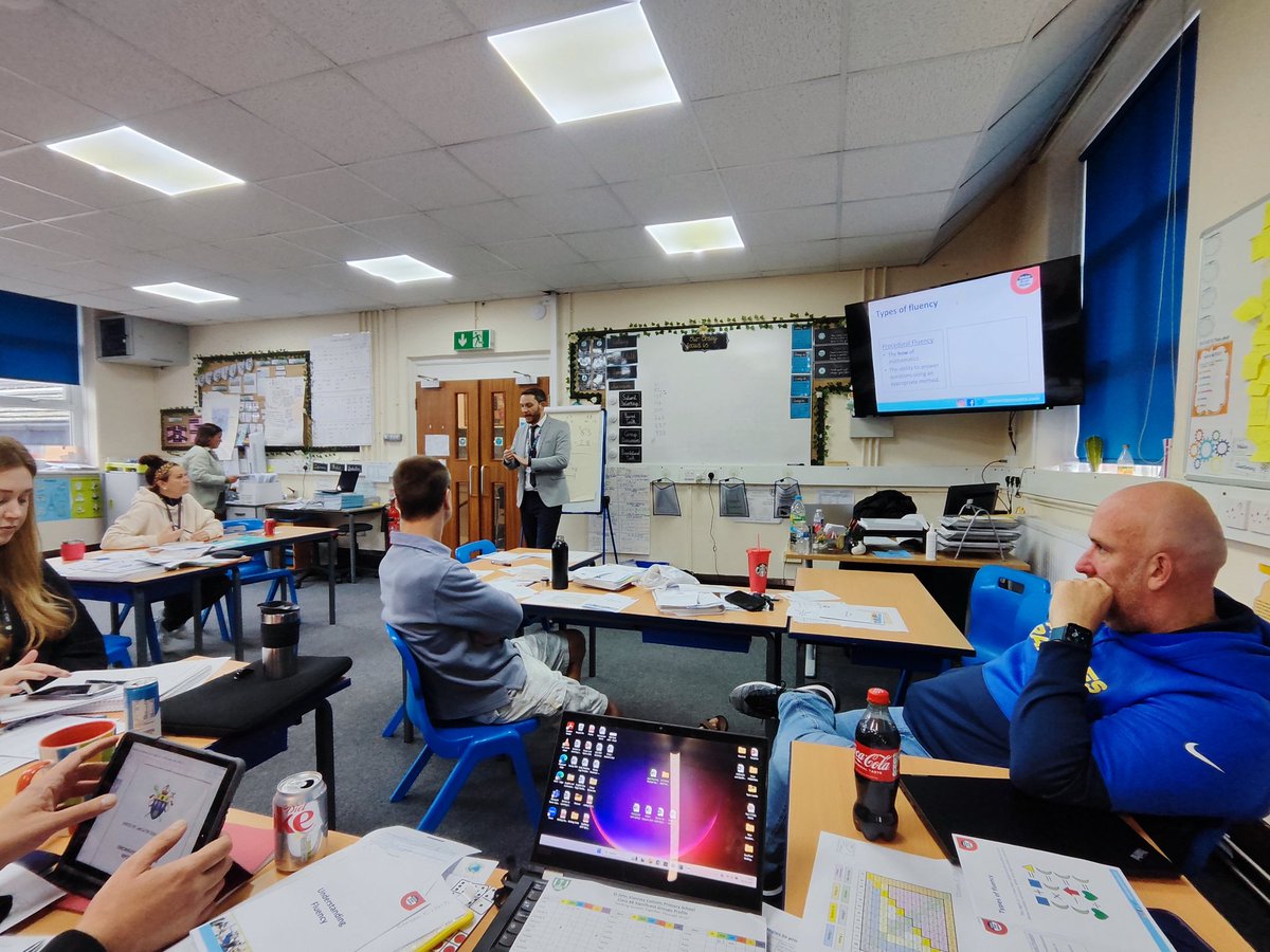 sjvblackpool's tweet photo. INSET with @JamesClegg17987 from @WhiteRoseEd developing mathematical talk and questioning ๐ฃ๏ธ & understanding fluency! Excellent training for our teaching team! #SJVMaths ๐ญ https://t.co/glz5mmN3hF