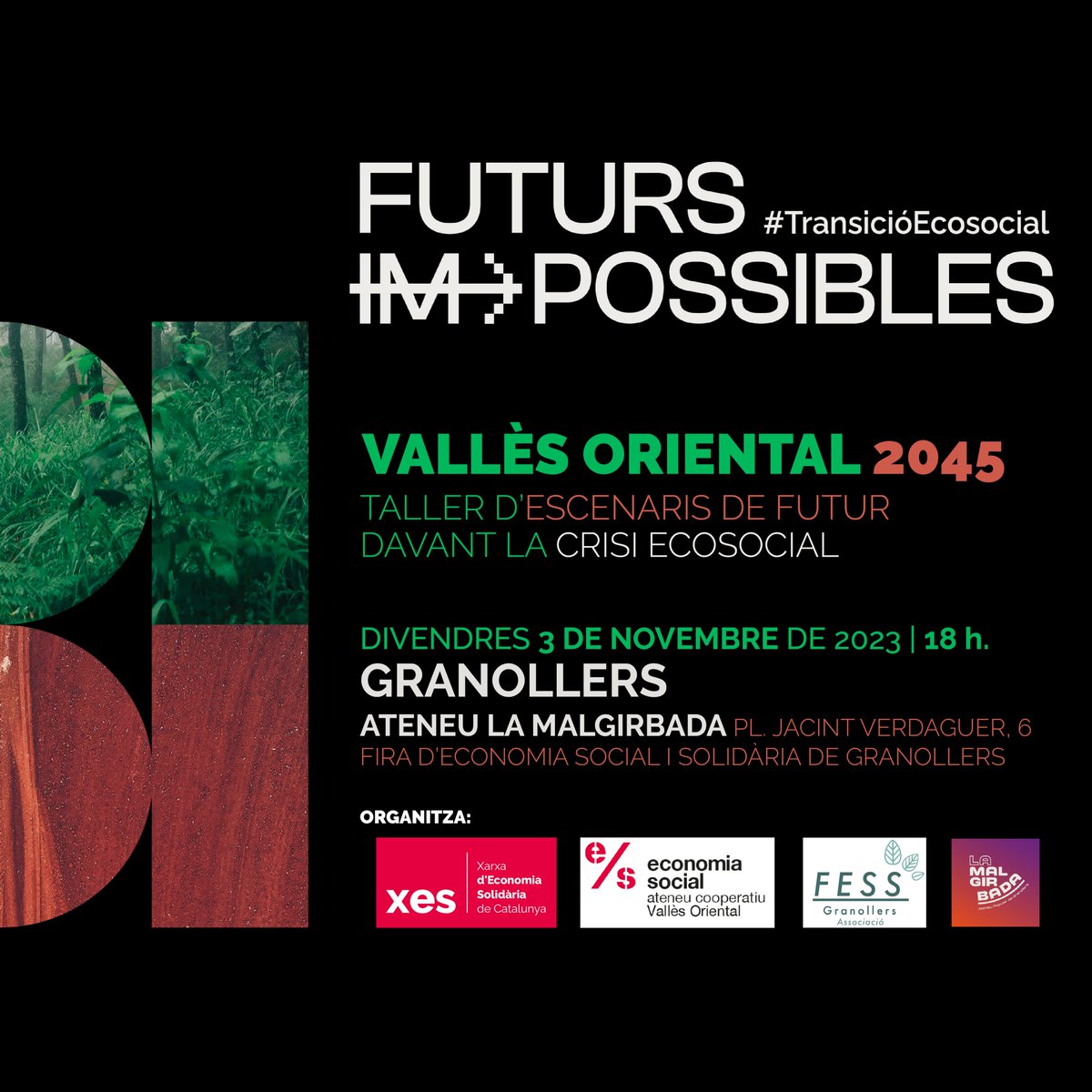 XES_cat's tweet photo. #FUTURSimPOSSIBLES
🌍Com creus que serà el Vallès Oriental al 2045?
🌍I com vols que sigui? 🤔

⏩Aquest divendres a Granollers participem a l'activitat prèvia de la Fira @fessgra amb un nou taller sobre escenaris de futur

📌A les 18 h. a @LaMalgirbada 
#TransicióEcosocial https://t.co/yoPGKDlPsh