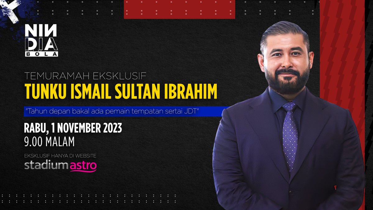 Jangan lupa temu janji kita bersama TMJ..1 November, 9.00 Malam hanya di Stadium Astro!!🔥

#NadiArena #AstroArena