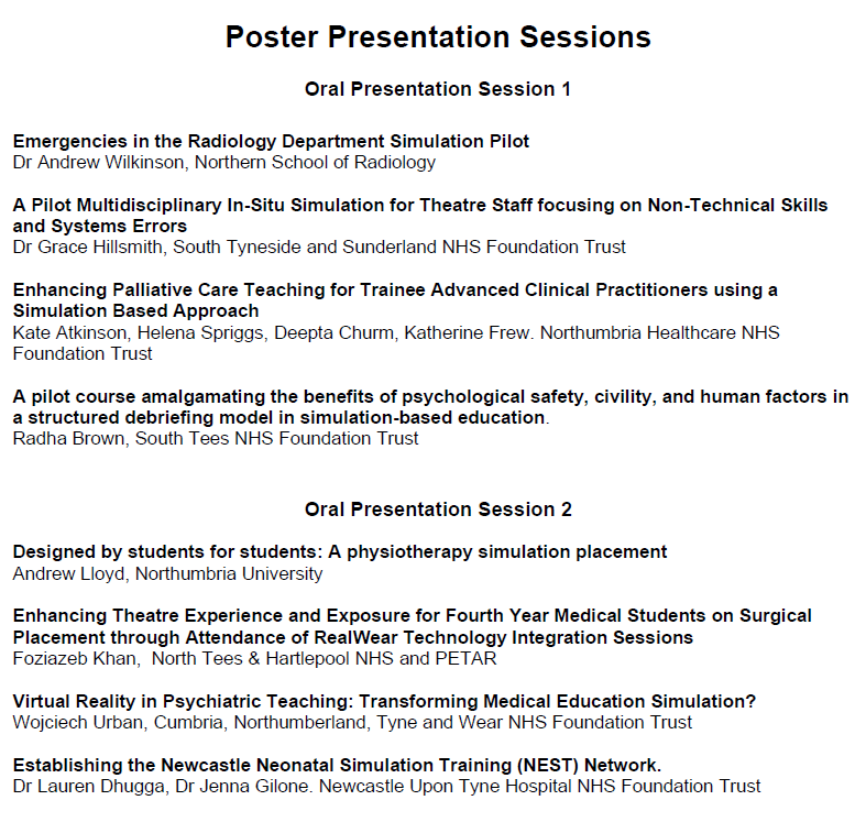 NEsimulation's tweet photo. Exciting full conference programme now available for the NESN Conference 2023. There is a focus on patient safety, civility, and the role of sim based education teams in patient safety. Places still available
https://t.co/0lt8dtpLkW
Please only register if attendance confirmed. https://t.co/V4LuO48aIc