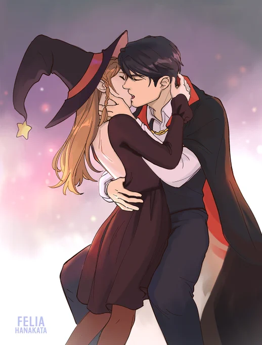 [oc] witch & vampire AU happy halloween!