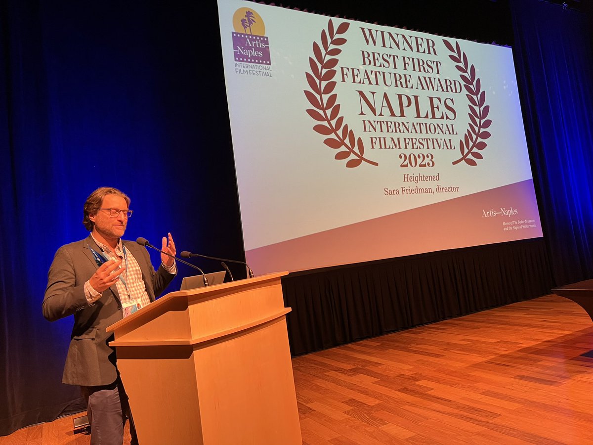 Thank you to the Naples International Film Festival for the Best First Feature Award! Producer John Hermann accepted on behalf of Sara Friedman and our team. We are so thrilled and inspired by all the other filmmakers this weekend at <a href="/artisnaples/">Artis—Naples</a>.