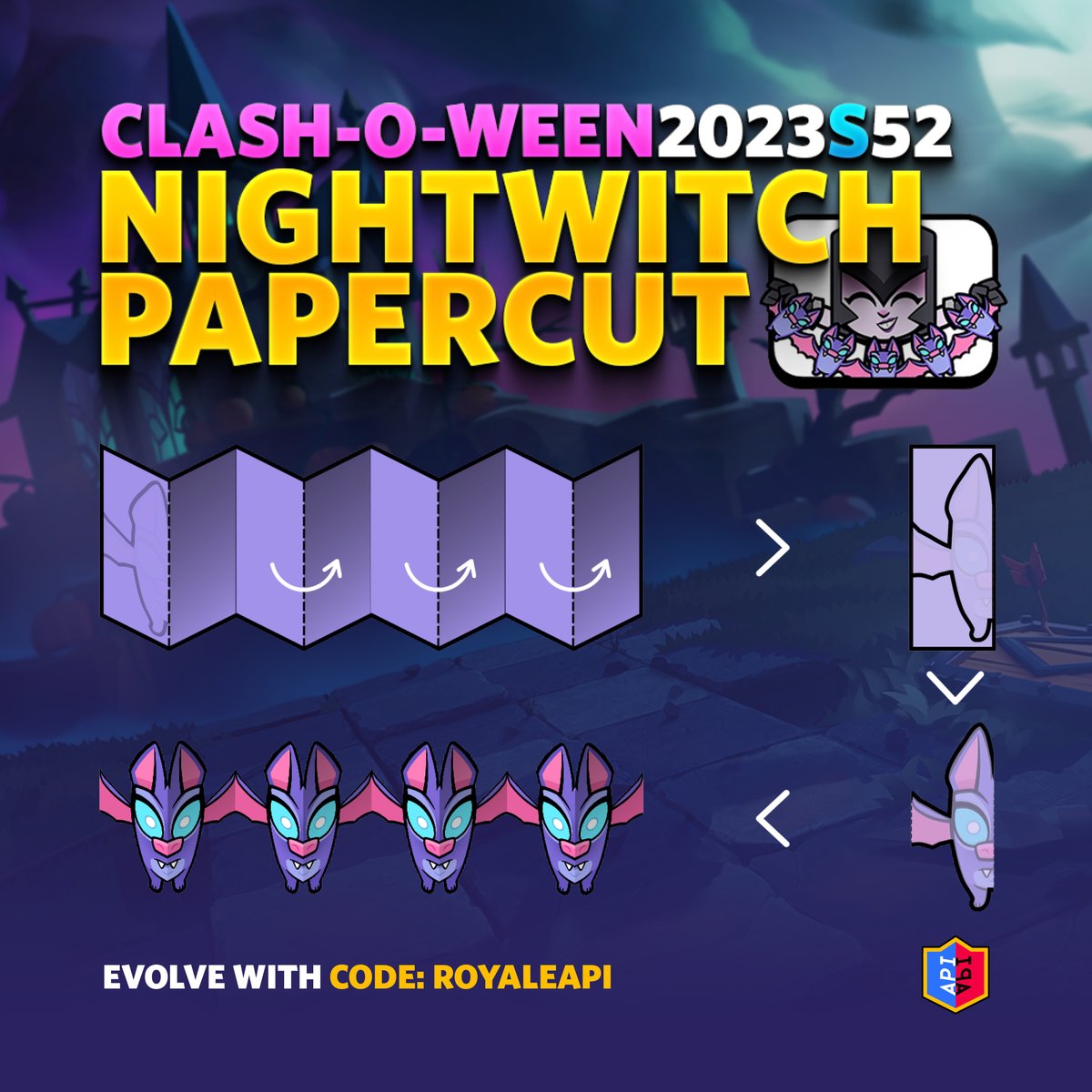 RoyaleAPI's tweet image. The Night Witch showed us how to make papercuts with bats, here’s how you can make your own! on.royaleapi.com/nwpapercut
#ClashRoyale #RoyaleAPI