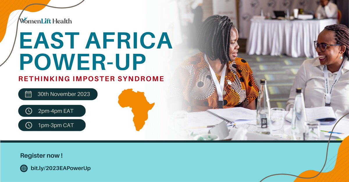 womenlifthealth's tweet photo. We're thrilled to announce the East Africa Power-Up Workshop on Rethinking Imposter Syndrome for Women Leaders in Global Health happening on November 30th 2023, from 1400hrs EAT. Interested? Please register for the workshop using this link: https://t.co/m9HxD4aJ4h
#EAPowerUp https://t.co/mDHaV7mu6r